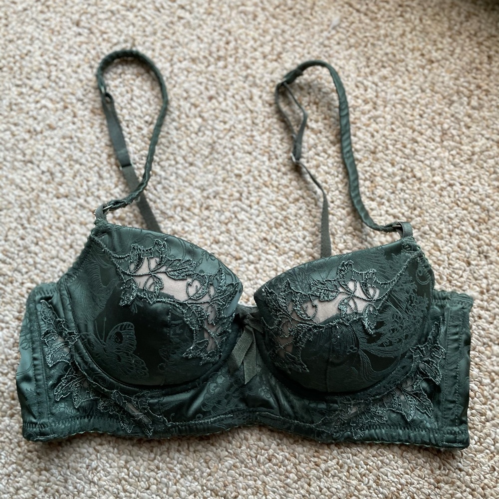 ELLE MACPHERSON INTIMATES green lace longline bra